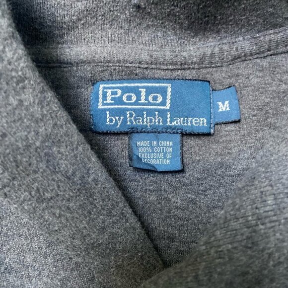 Polo by Ralph Lauren Cotton Shawl Collar Pullover Sweater Gray Size Medium - Picture 2 of 8